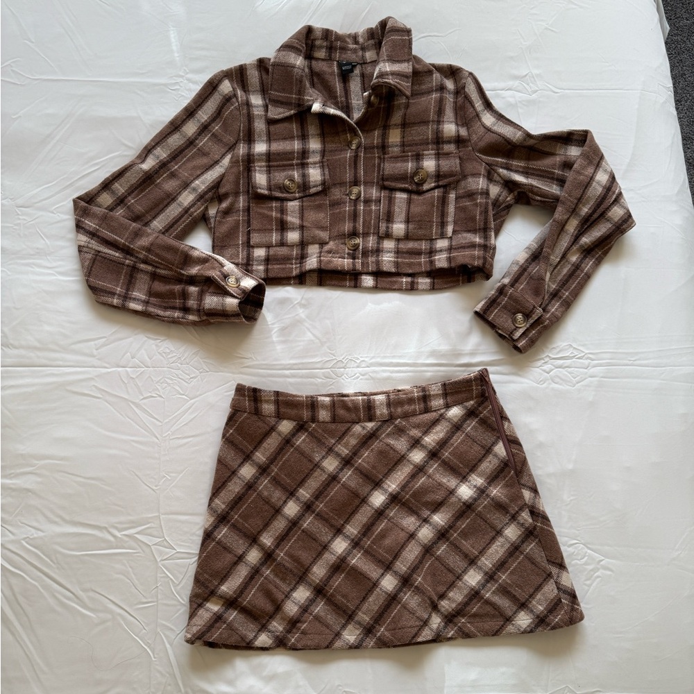 Windsor Plaid Skort Set in Brown
